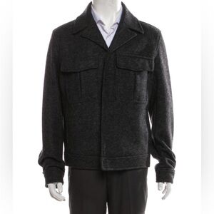 NEW Theory Men’s Wool Blend Workwear Jacket Charcoal XXL Concealed Buttons